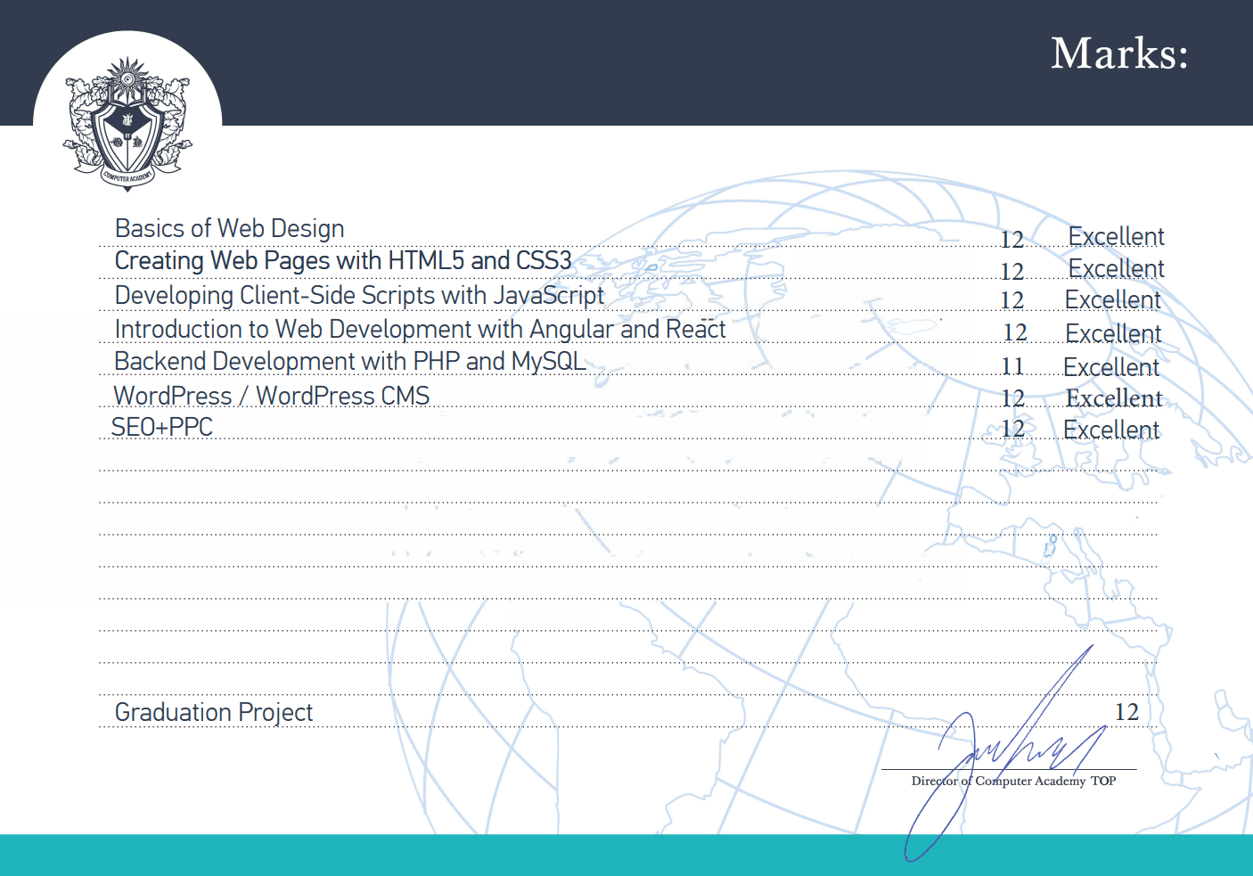 Диплом Computer Academy TOP (лицевая сторона)